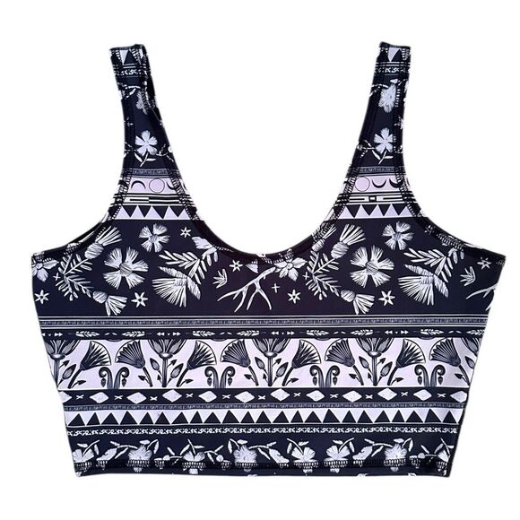 Teeki Women M/L Moon Flower Lover Crop Tank Top Yoga - Picture 1 of 6